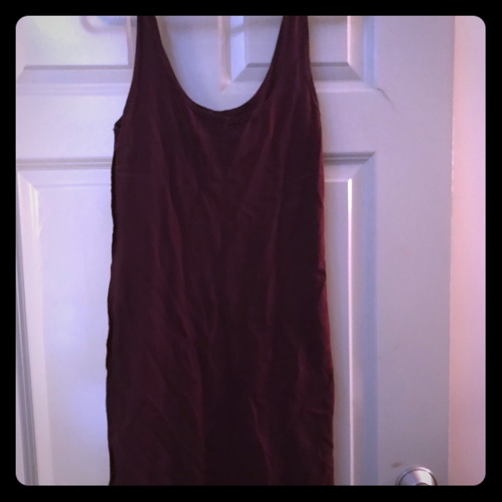 Burgundy plain Bodycon dress